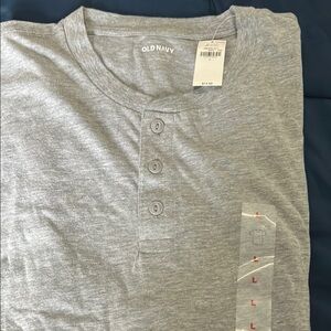 Old Navy Gray Men's Henley Shirt